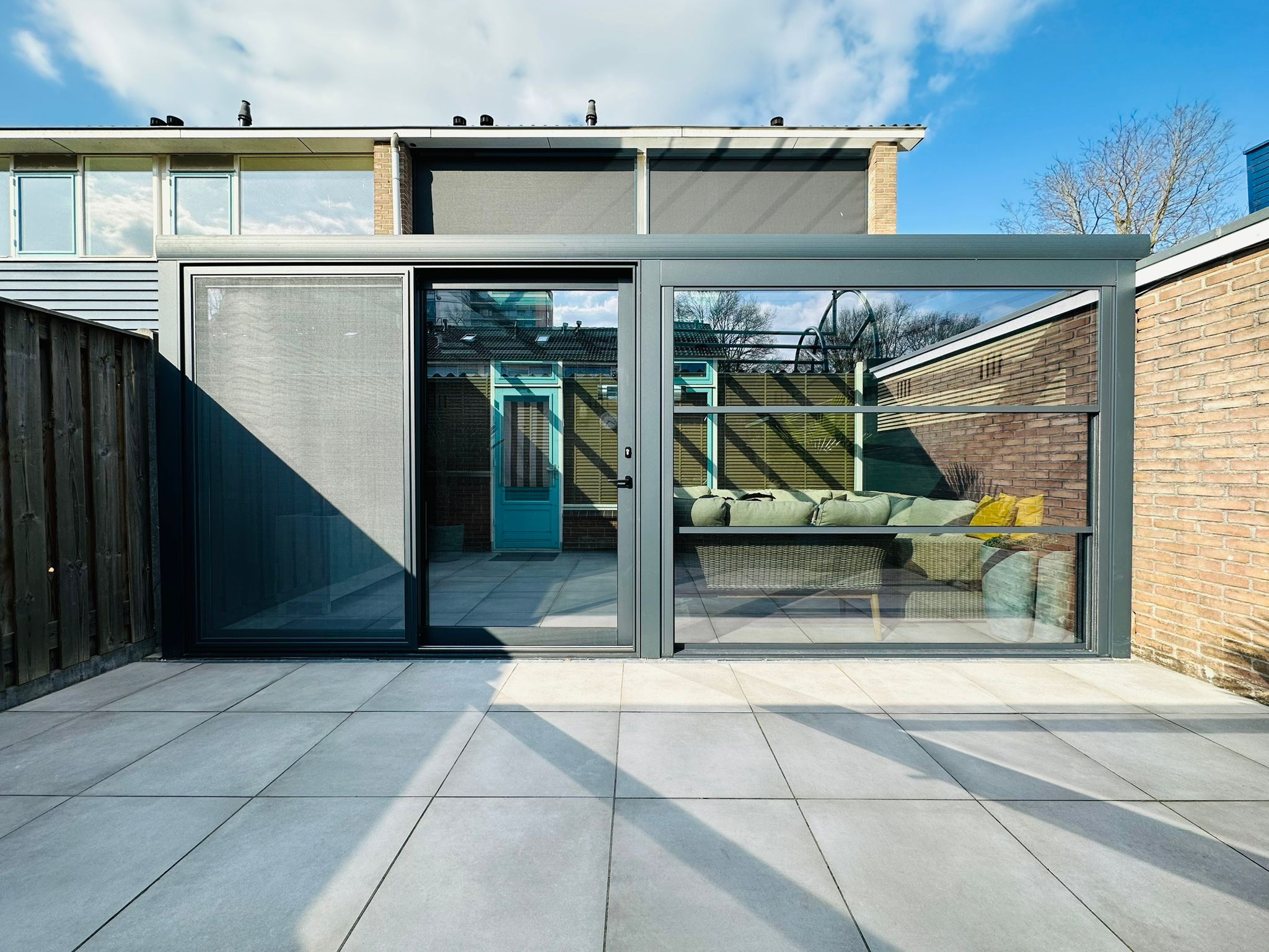 Veranda met schuifpui en screens